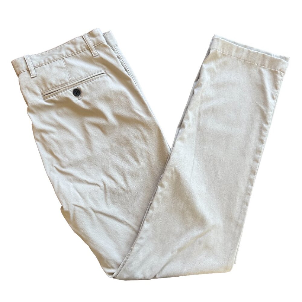 Theory Tan Chino Pants Men’s 34 Straight Leg Stretch Nylon